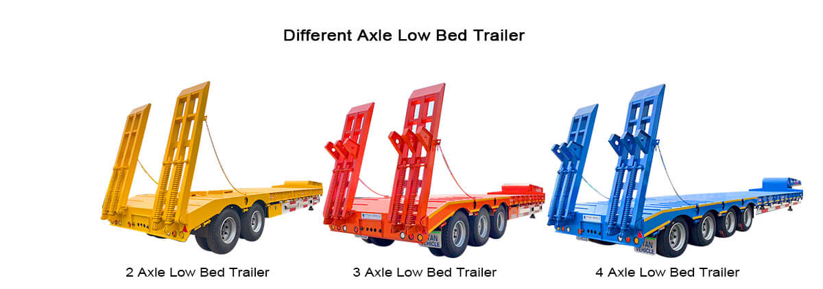 3 Axle 4 Axle 60 Ton 100 Ton Semi Low Bed Trailer Truck for Sale in Mexico