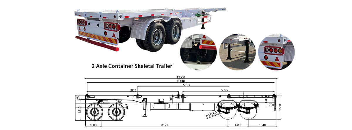 40 ft shipping container chassis trailer for sale in Mexico | 40 ft shipping container trailer for sale in Mexico
