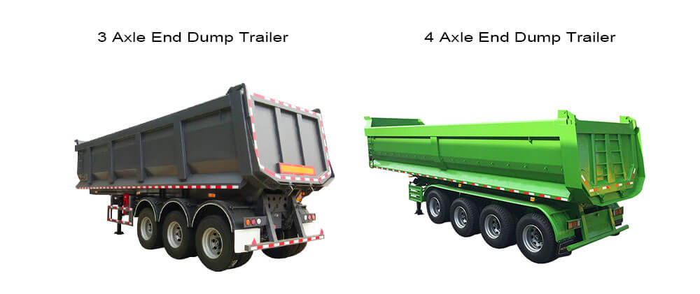 3 Axle 4 Axle End Dump for Sale | End Dump Trailer for Sale in Mexico