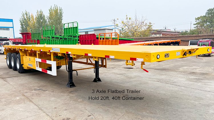 Flatbed Trailer Design |3 Axle 40ft Flat Bed Trailer for Sale Price in Mexico