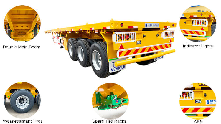 Flatbed Trailer Design |3 Axle 40ft Flat Bed Trailer for Sale Price in Mexico