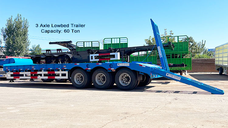 60 Ton 3 Axle Low Bed Trailer Truck - Low Bed Truck for Sale in Mexico