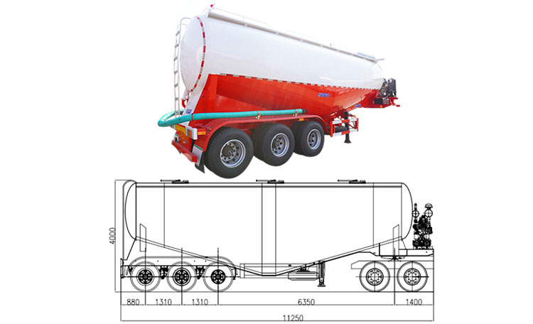3 Axle 35 CBM Cement Bulker Price | Cement Tanker Truck Trailer for Sale in Mexico
