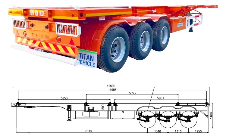 Chassis for Container Transport | Shipping Container Chassis Trailer for Sale in Mexico