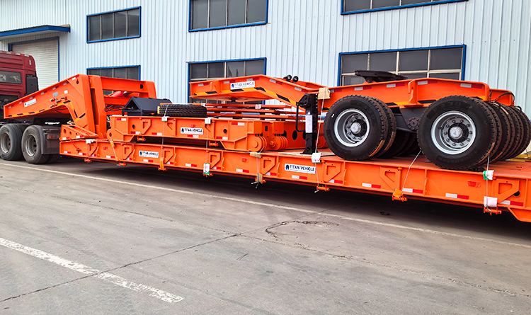 Hydraulic Detachable Gooseneck Lowboy Trailer with Dolly for Sale in Mexico